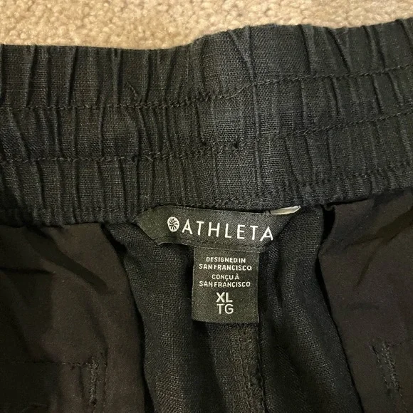 Athleta Retreat High Rise 100% Linen Wide Leg Pants - Picture 8 of 11